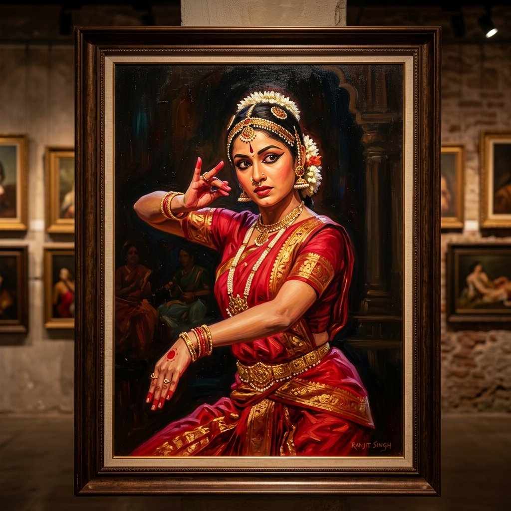 Masterclass Oil on Canvas Classical Dancer Portrait