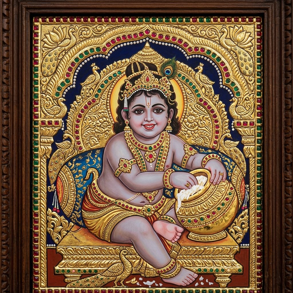 Authentic 22K Gold Traditional Tanjore Painting Student Showcase