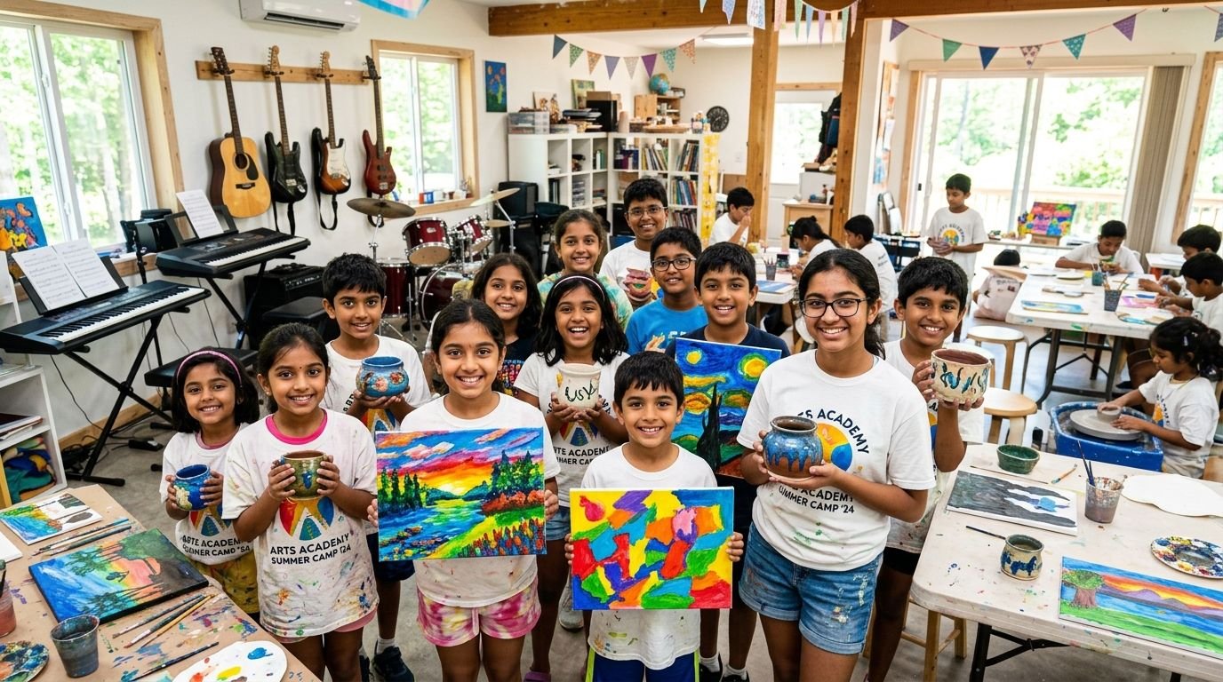 Happy Kids in Summer Camp Arts Academy Chitran